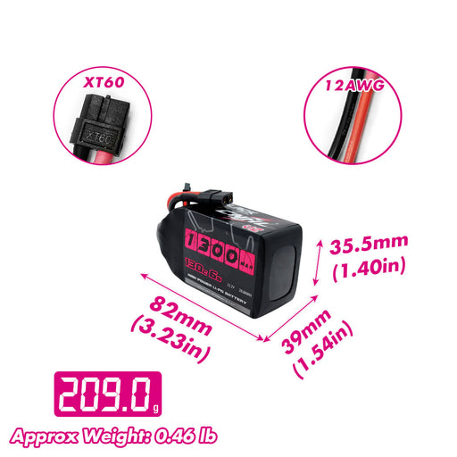 CNHL Black Series 1300mAh 6S 130C LiPo