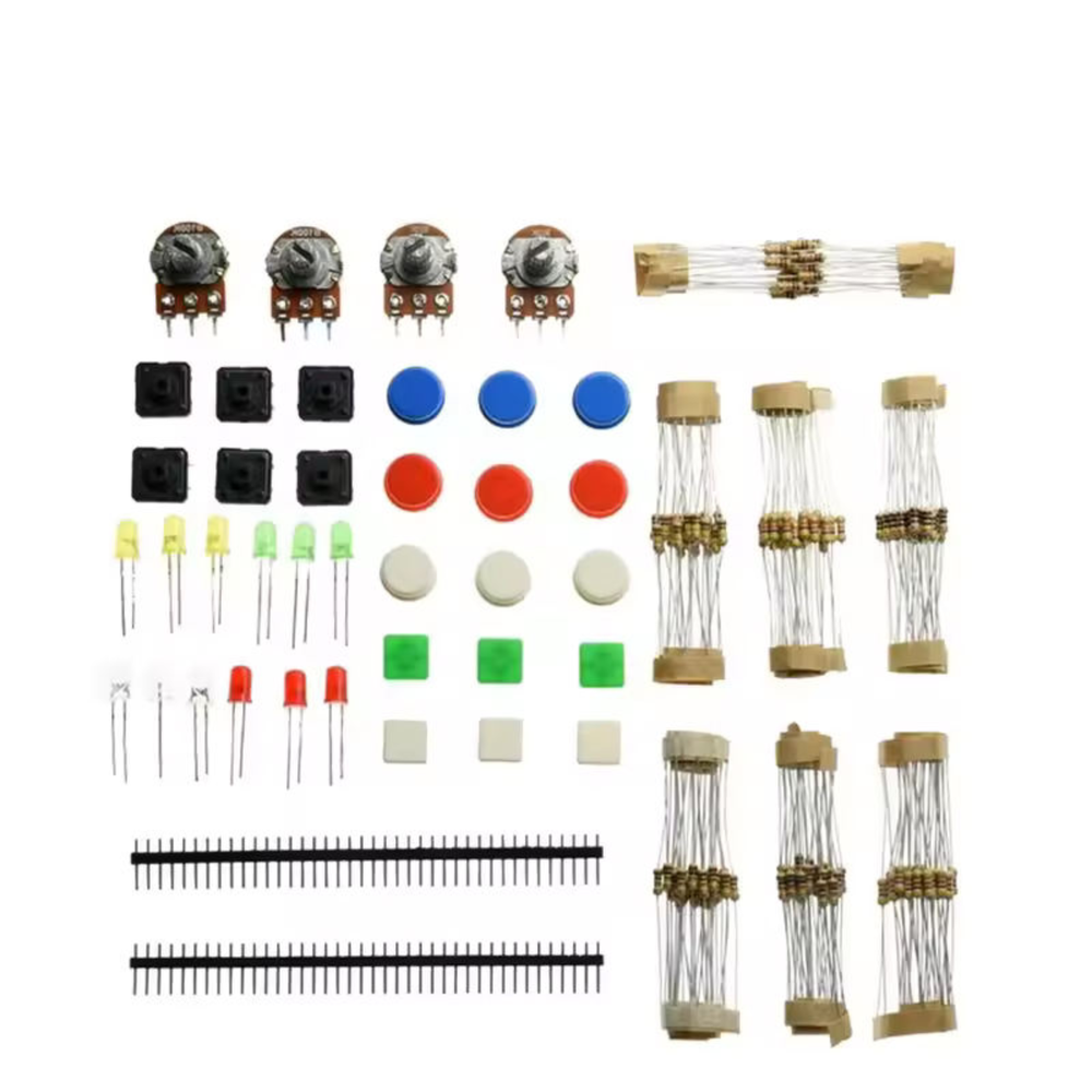 Universal Electronic Component Starter Kit (Resistors, Capacitors, LEDs)