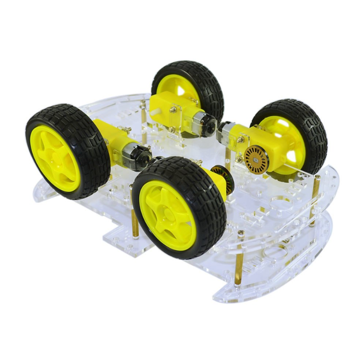 Robocraze DIY 4-Wheel Drive Robot Smart Car Chassis Kit with Speed Encoder (Longer Version) view 2