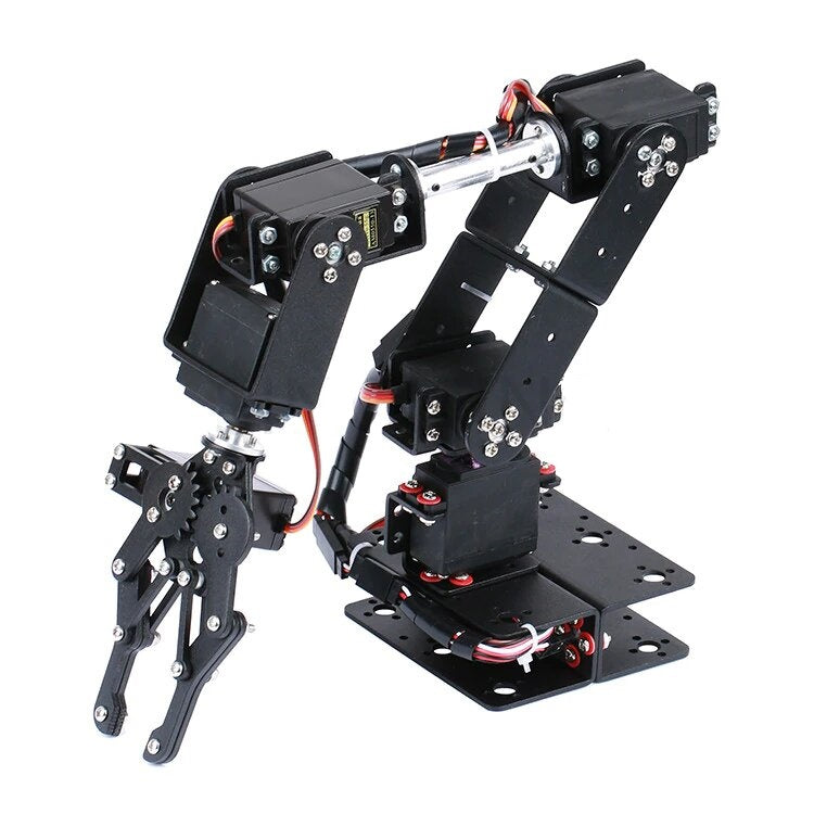 6-DOF Aluminium Robotic Arm Kit with MG996R + MG90S Servos and Gripper view 2